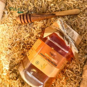 Pure Desi Acacia Honey jar, showcasing 100% raw, cold-extracted honey with no additives or heat processing, light golden in color and rich in natural nutrients.